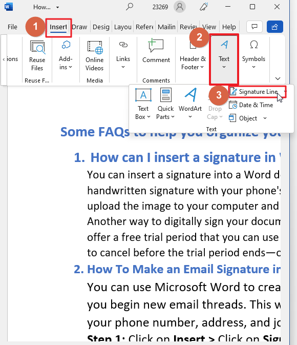 How to Add a Signature in Microsoft Word 13