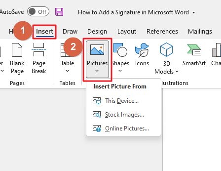 How to Add a Signature in Microsoft Word 14