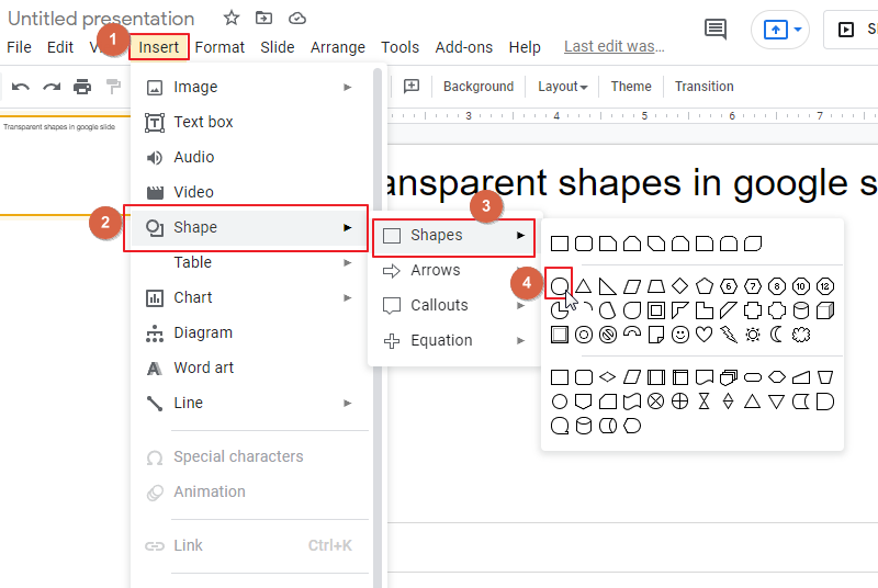 How to Make a Shape Transparent in Google Slide 1