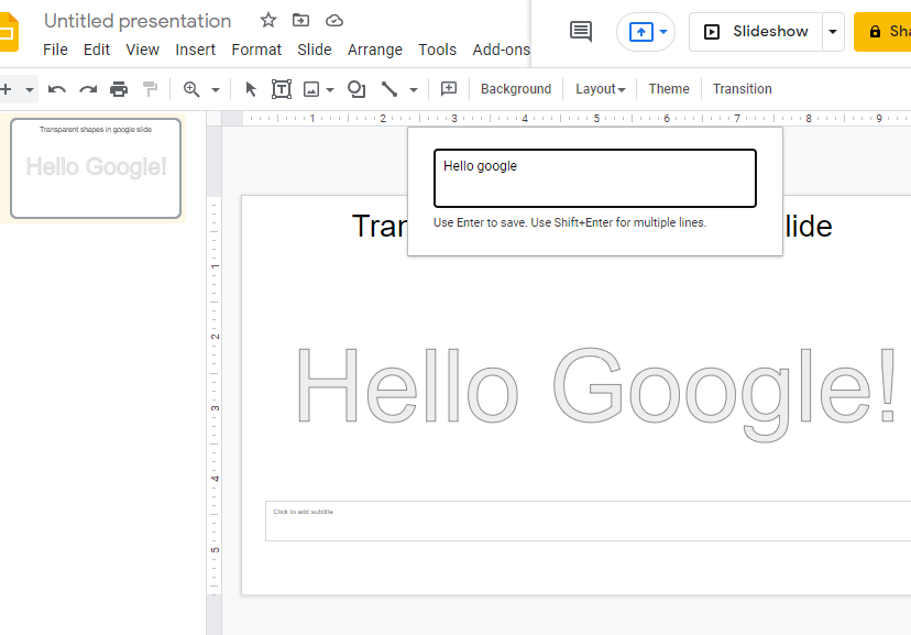 How to Make a Shape Transparent in Google Slide 10