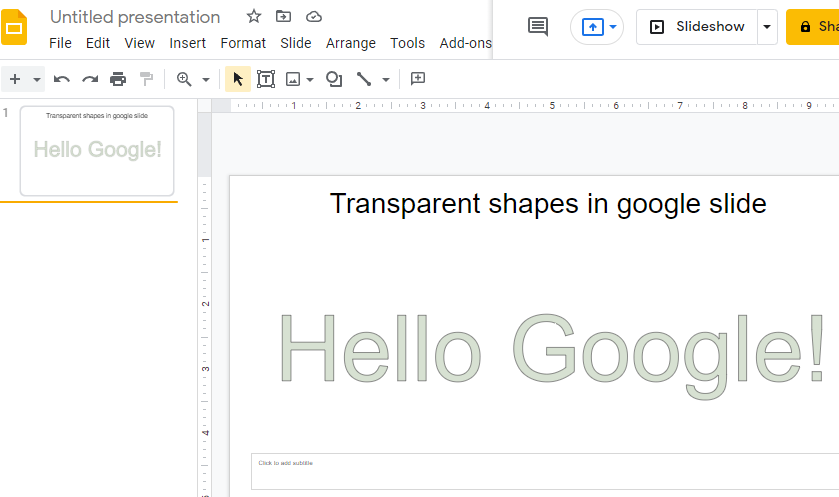 How to Make a Shape Transparent in Google Slide 11