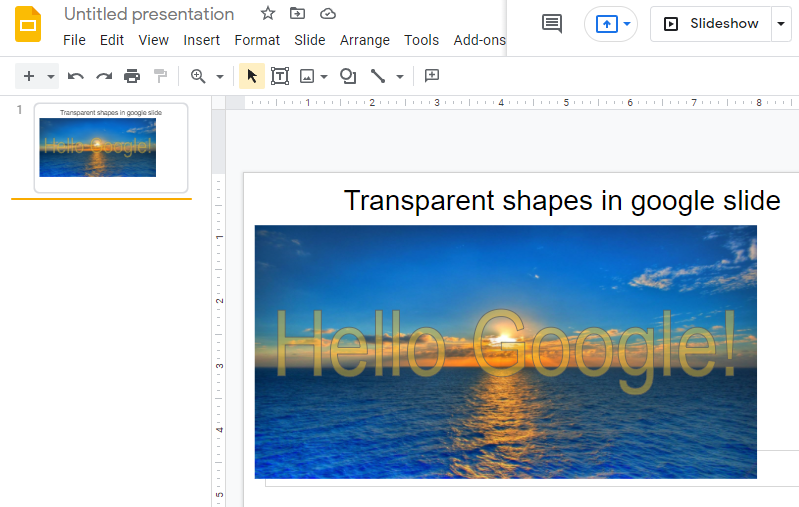 How to Make a Shape Transparent in Google Slide 12