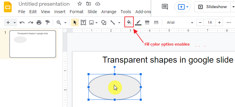 How to Make a Shape Transparent in Google Slide 3