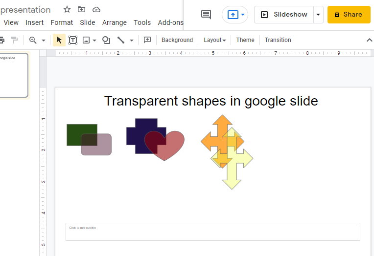 How to Make a Shape Transparent in Google Slide 8