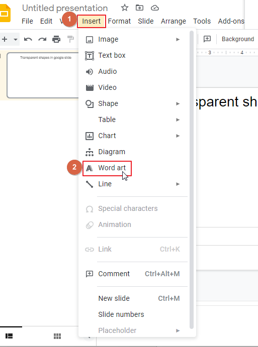 How to Make a Shape Transparent in Google Slide 9
