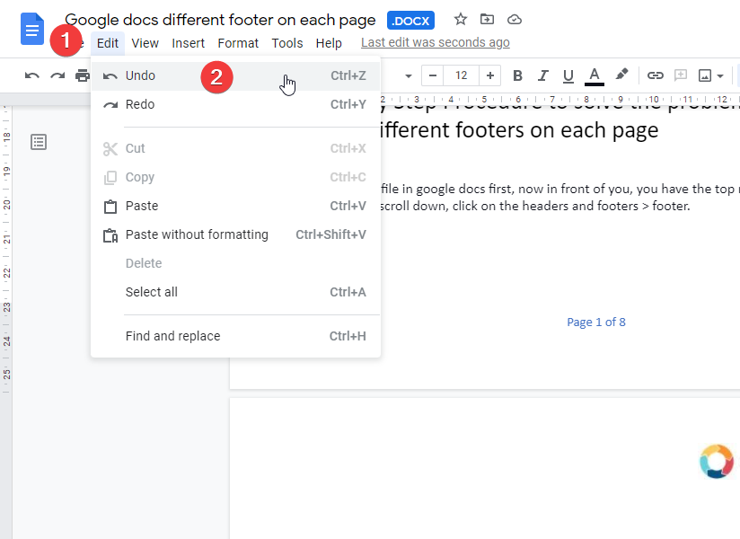Remove page break in google docs