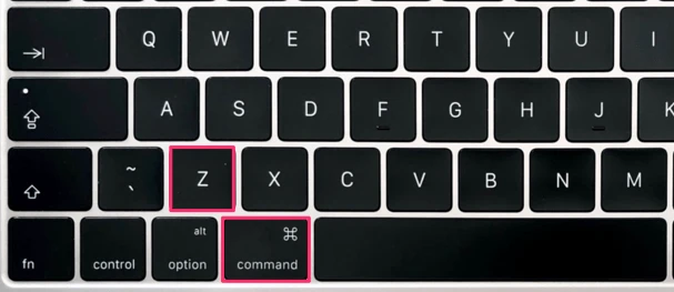 Undo Mistake by using keyboard shortcut mac