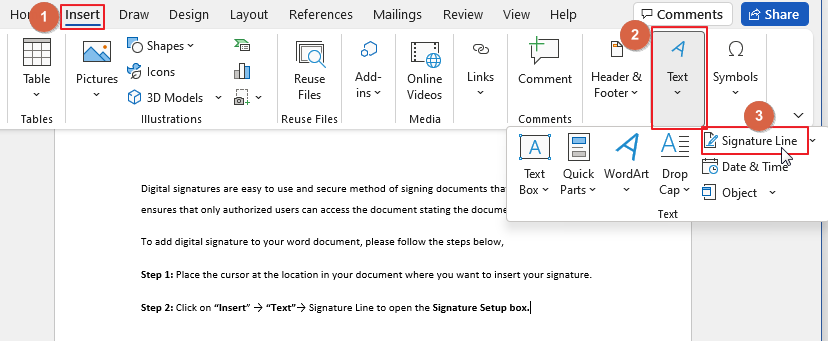 adding digital signature to a doc