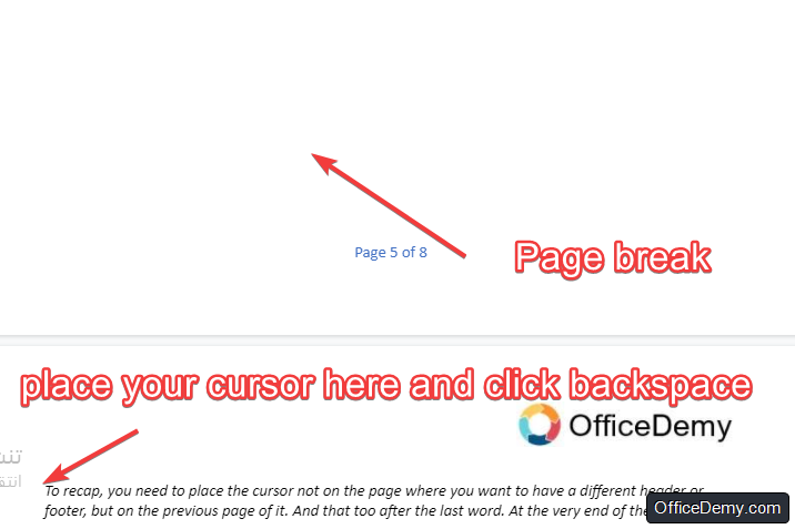place the cursor after the page break and click backspace