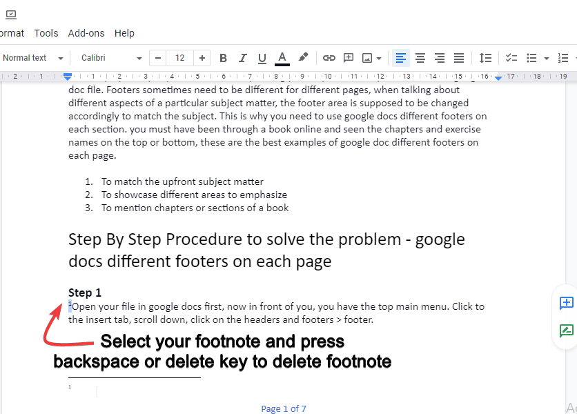 select the footnote and press backspace of delete key