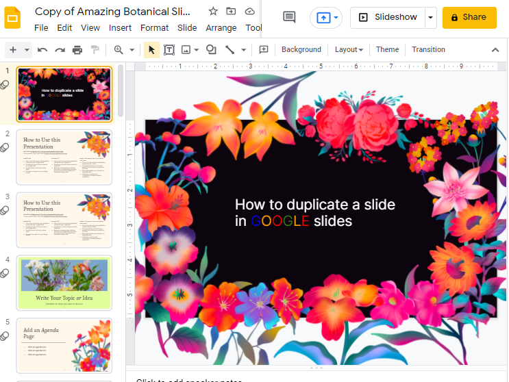 How do you duplicate a google slide 5