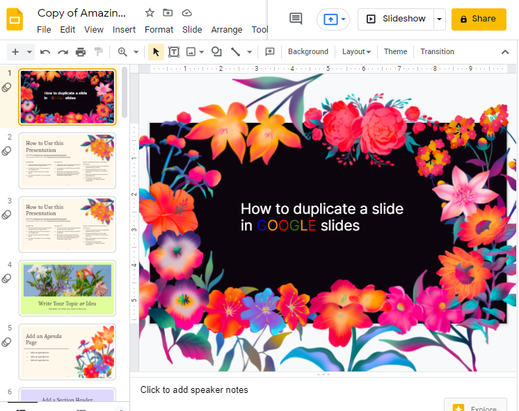 How do you duplicate a google slide 9