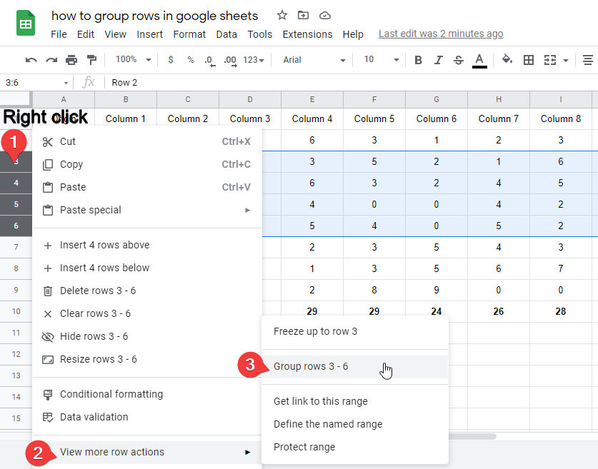 How to Group Rows in Google Sheets 2