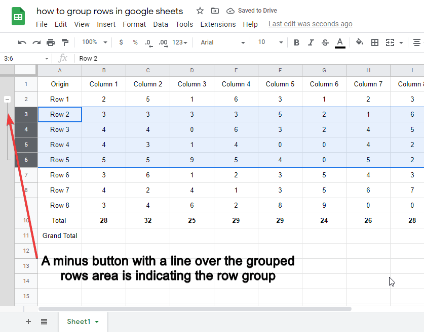 How to Group Rows in Google Sheets 3
