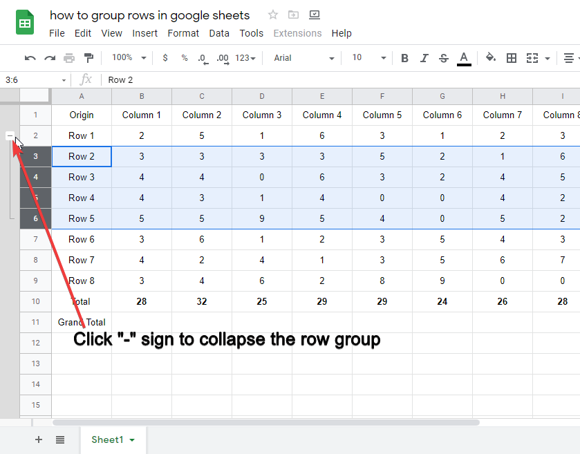 How to Group Rows in Google Sheets 4
