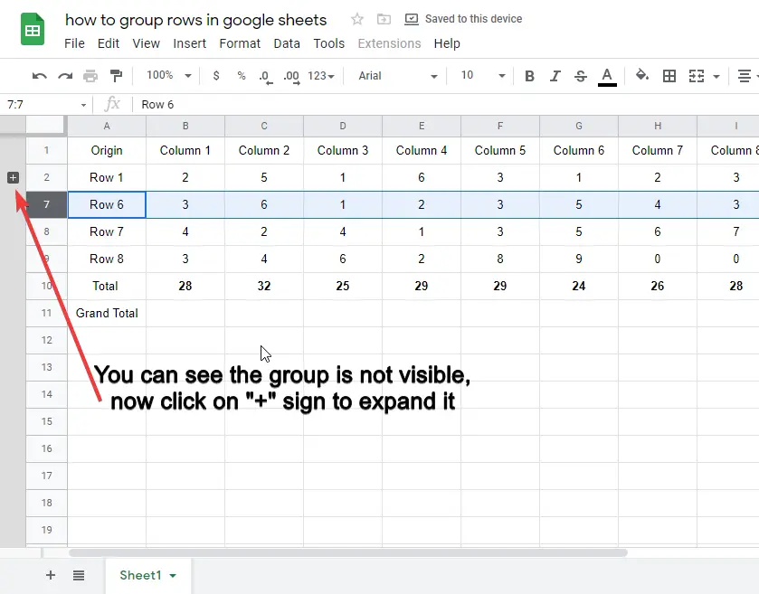 How to Group Rows in Google Sheets 5