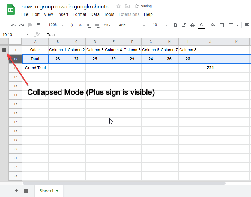 How to Group Rows in Google Sheets 9