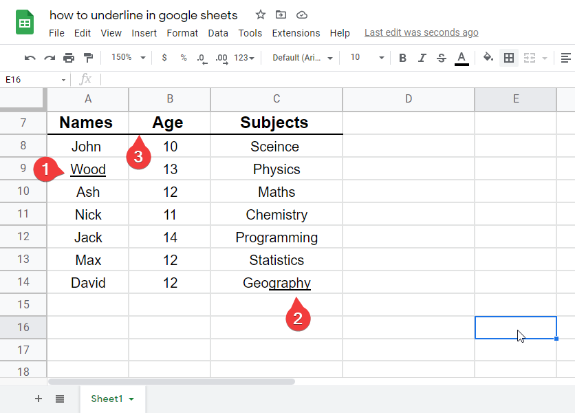 How to Underline in Google Sheets 6