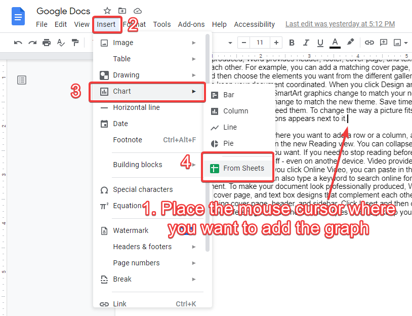 How to add a graph on google docs 6