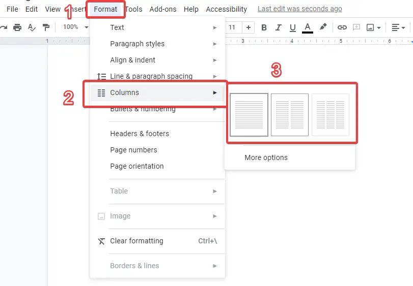How to add columns in google docs 1