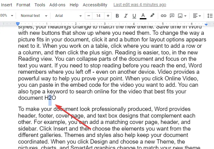 How to add subscript in google docs 1