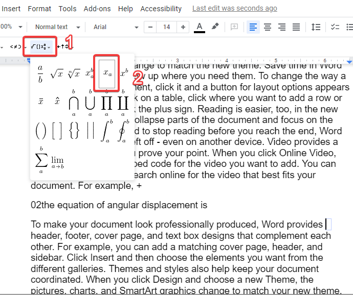 How to add subscript in google docs 11