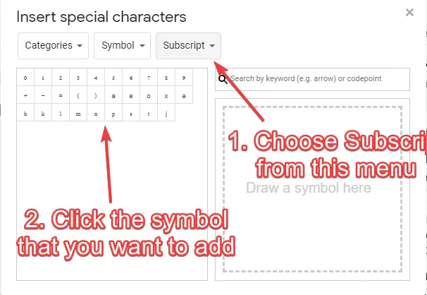 How to add subscript in google docs 7