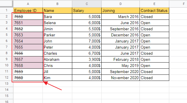 How to apply google sheets conditional formatting strikethrough 13