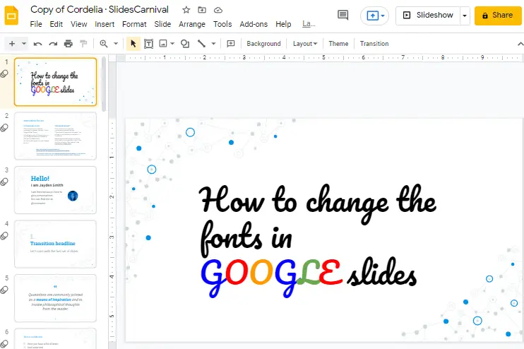 How to change fonts in google slides 6