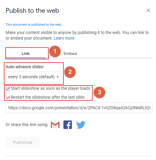 How to continuously loop google slides 6