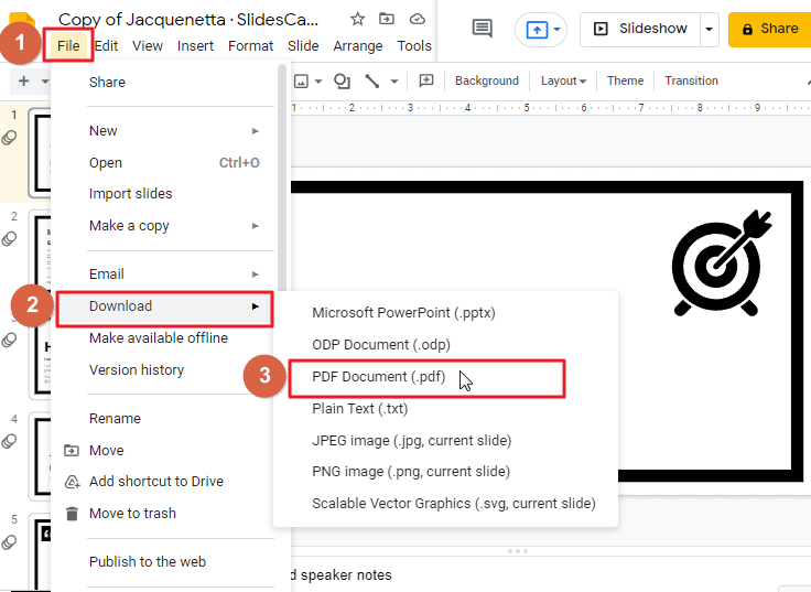 How to convert google slides into pdf 2