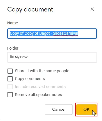 How to copy a slide in google slides 2