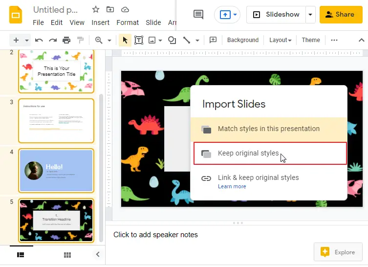 How to copy a slide in google slides 7