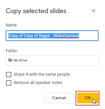 How to copy a slide in google slides 9