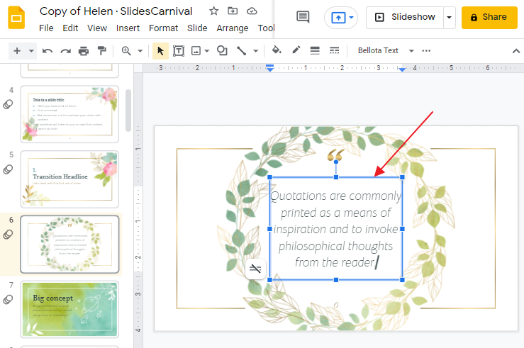 How to delete a text box in google slides 7