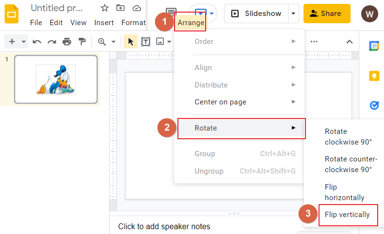 How to flip an image in google slides 9