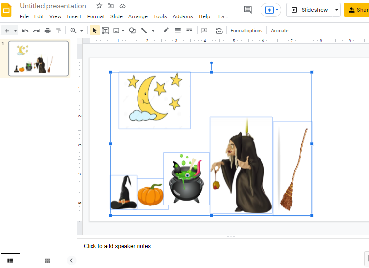 How to group objects in google slides 1