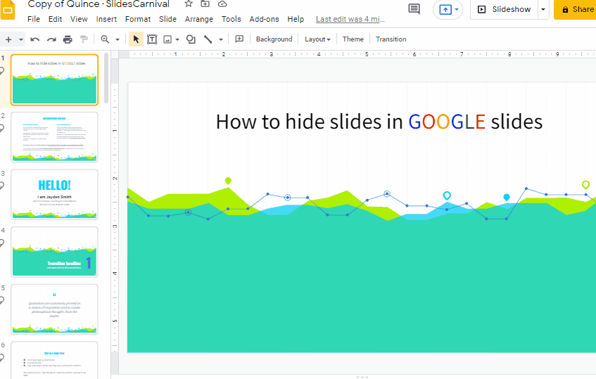 How to hide slides in google slides 1