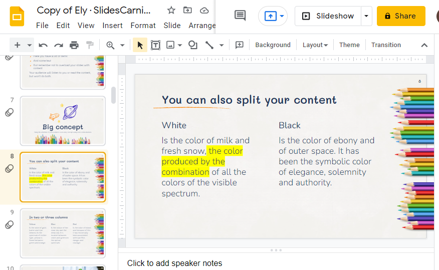 How to highlight on google slides 4