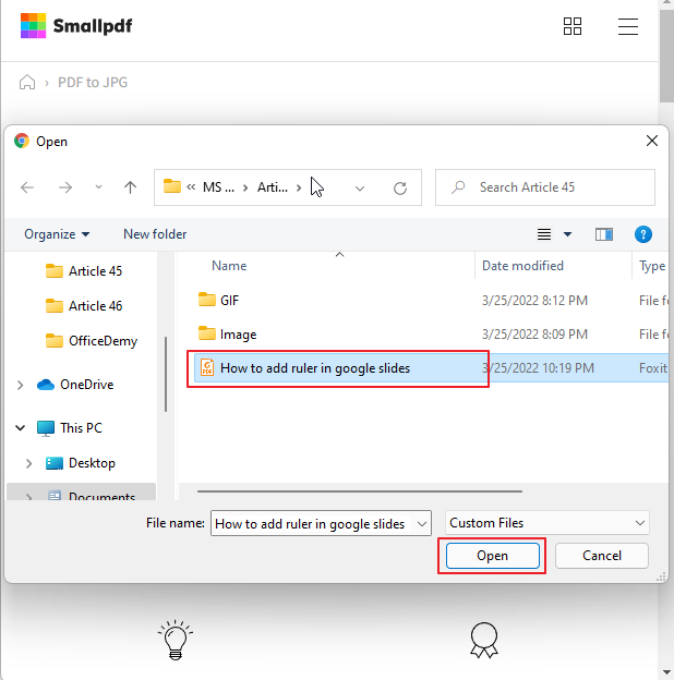 How to insert a pdf into google slides 2