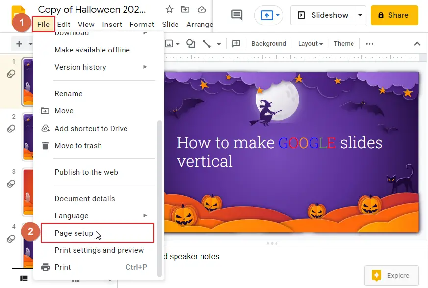 How to make google slides vertical 2
