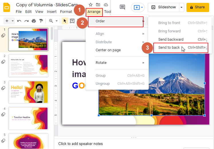 How to move image to back in google slides 5