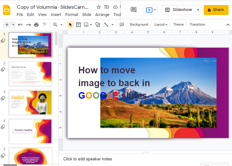 How to move image to back in google slides 6