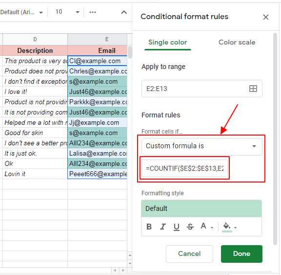 How to use conditional formatting duplicates google sheets 8