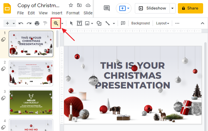 How to zoom in a google slide 6