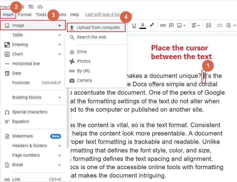 how to wrap text in google docs 