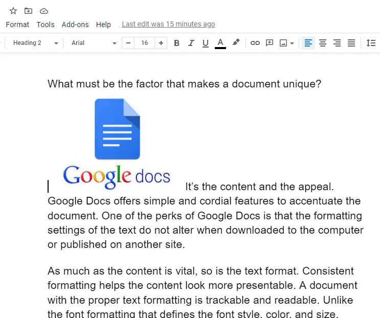 how to wrap text in google docs 2
