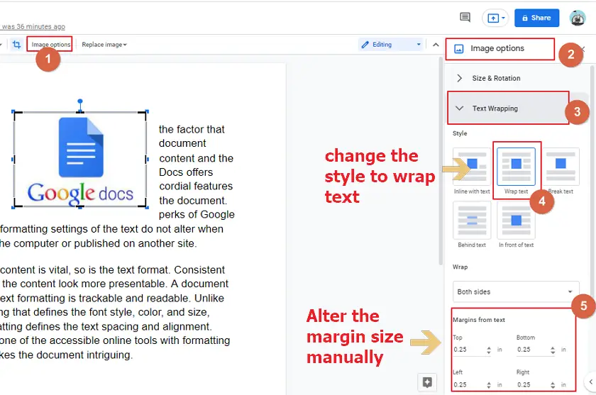 how to wrap text in google docs 8