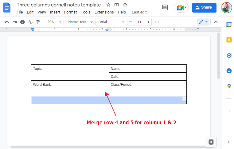 cornell notes template google docs 15