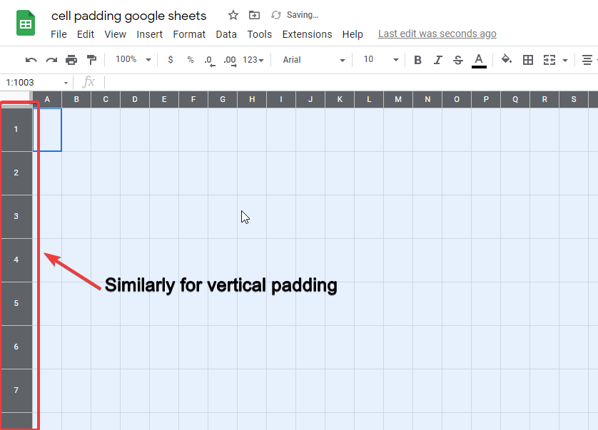 google sheets cell padding 4.2